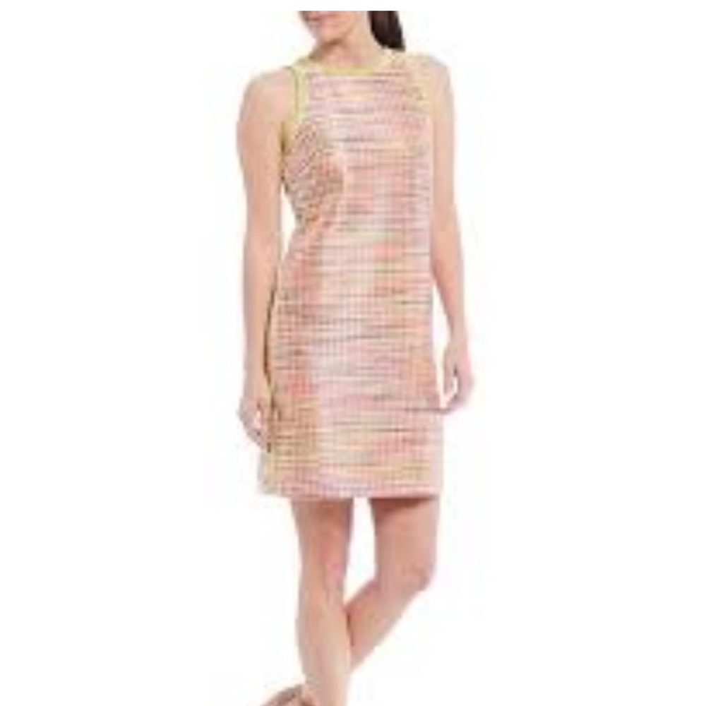 Alex Marie Sleeveless Multicolored Corded Jacquard shift dress Size 8 - Picture 2 of 15